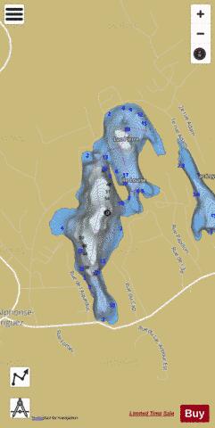 Pierre Lac A depth contour Map - i-Boating App