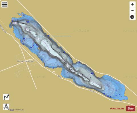 Saumon Lac Au depth contour Map - i-Boating App