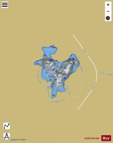 Hughes, Lac depth contour Map - i-Boating App