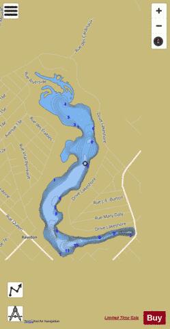 Rawdon, Lac depth contour Map - i-Boating App