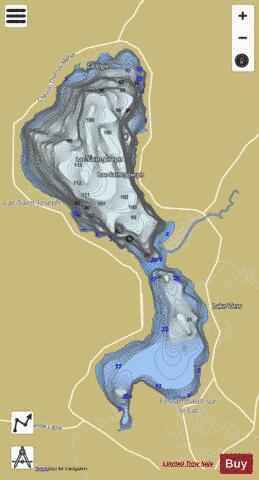 Lac St-Joseph depth contour Map - i-Boating App