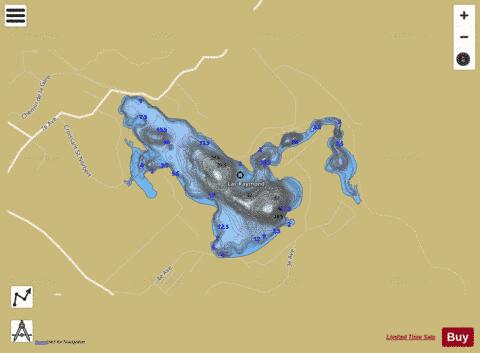 Raymond, Lac depth contour Map - i-Boating App