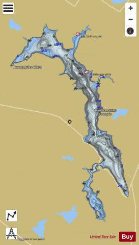 Saint-Francois, Grand lac depth contour Map - i-Boating App
