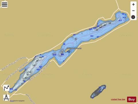 Trois Saumons, Lac depth contour Map - i-Boating App