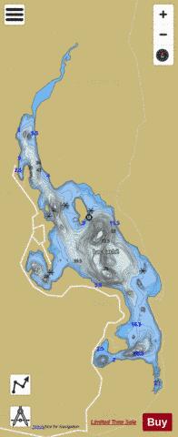 Cache, Lac depth contour Map - i-Boating App