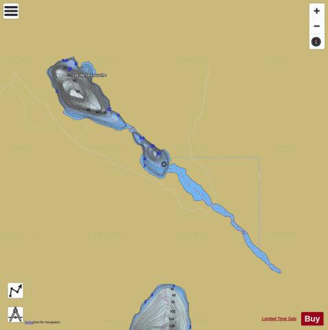 Fourche, Lac de la depth contour Map - i-Boating App