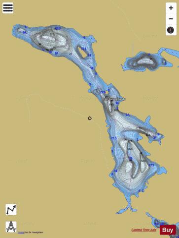 Lezards, Lac aux depth contour Map - i-Boating App