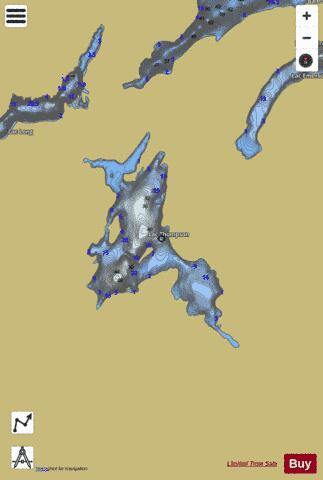 Lac Thompson depth contour Map - i-Boating App