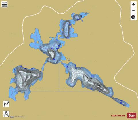 Chasseurs, Lac des depth contour Map - i-Boating App