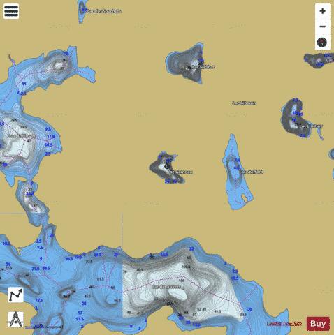 Gameau, Lac depth contour Map - i-Boating App