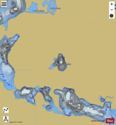 Bottine, Lac de la depth contour Map - i-Boating App