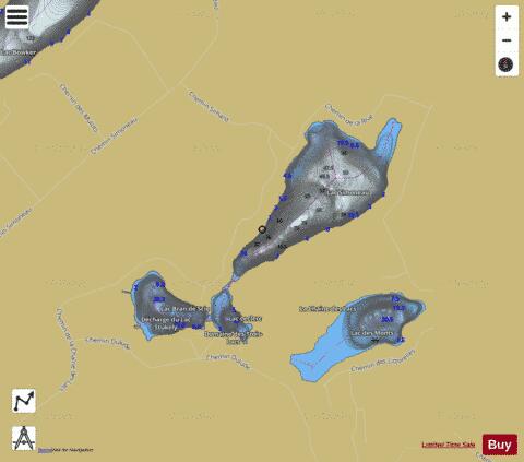 Bran de Scie, Lac depth contour Map - i-Boating App