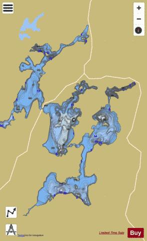 Lac Obikichikak depth contour Map - i-Boating App