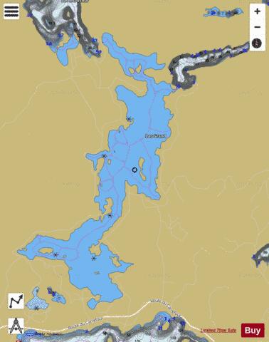 Vert Lac depth contour Map - i-Boating App