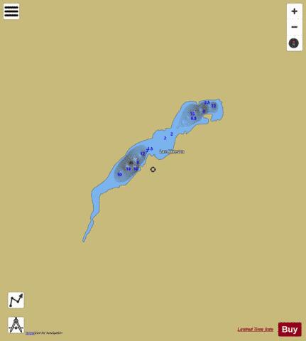 Akerson  Lac depth contour Map - i-Boating App