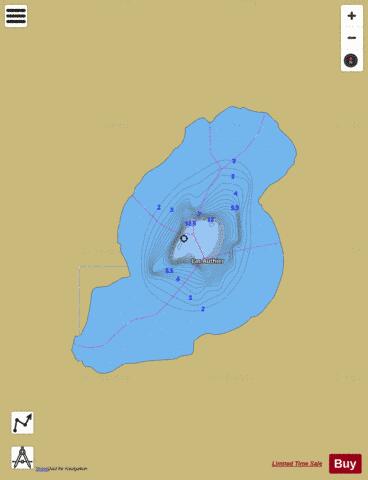 Authier, Lac depth contour Map - i-Boating App