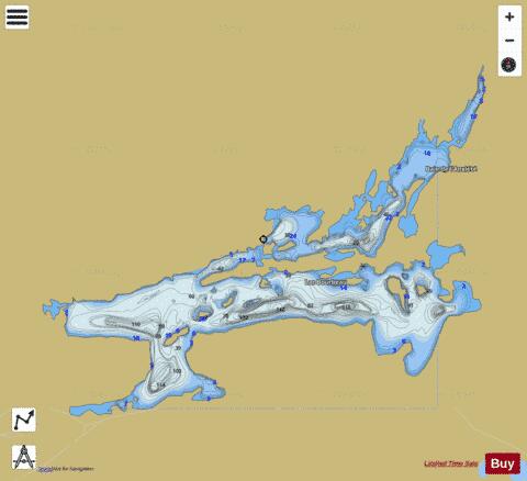 Lac Bourbeau depth contour Map - i-Boating App