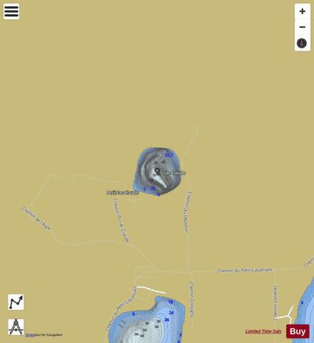 Claude  Lac depth contour Map - i-Boating App