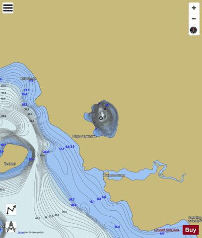 Jane  Lac depth contour Map - i-Boating App