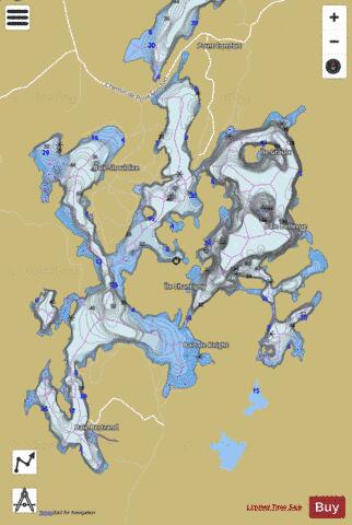Lac Pemichangan depth contour Map - i-Boating App