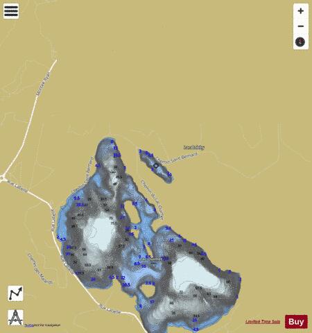 Lily  Lac depth contour Map - i-Boating App
