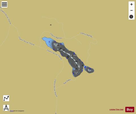 Long  Lac/Petit Lac Thorne depth contour Map - i-Boating App