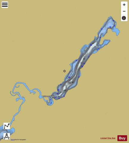 Lac#  B2989 depth contour Map - i-Boating App
