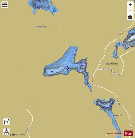 Perchaude  Lac A La depth contour Map - i-Boating App