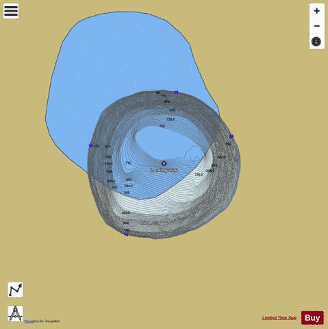 Cratere / Pingualuk  Lac depth contour Map - i-Boating App