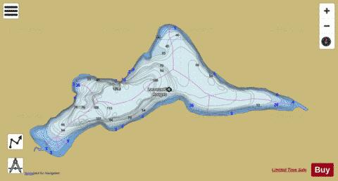 Pins Rouges, Lac aux depth contour Map - i-Boating App