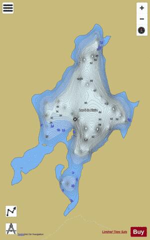 Pluie  Lac A La depth contour Map - i-Boating App