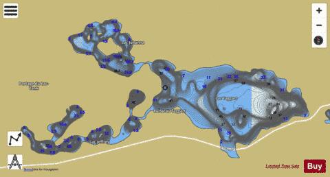 Lac Jeffrey depth contour Map - i-Boating App