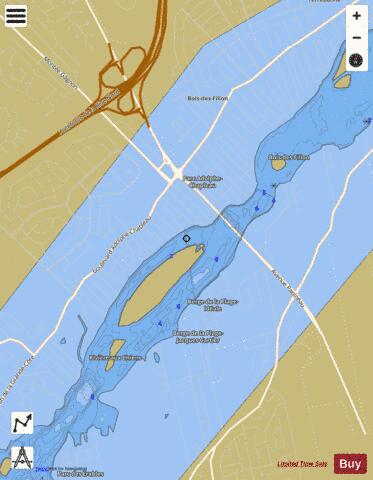 Riviee Des Mille Iles depth contour Map - i-Boating App