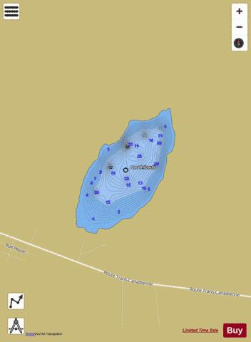 Thibault  Lac depth contour Map - i-Boating App