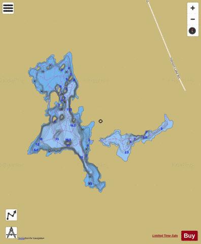 Creighton Lake depth contour Map - i-Boating App