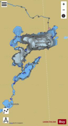 Namew Lake depth contour Map - i-Boating App