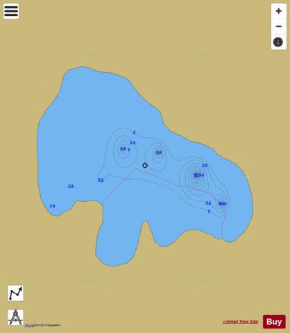 Willow A-B Lake depth contour Map - i-Boating App