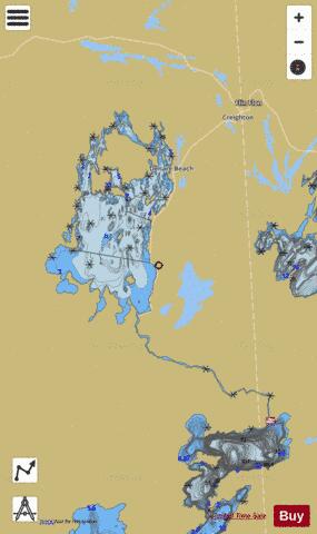 Amiska Lake depth contour Map - i-Boating App