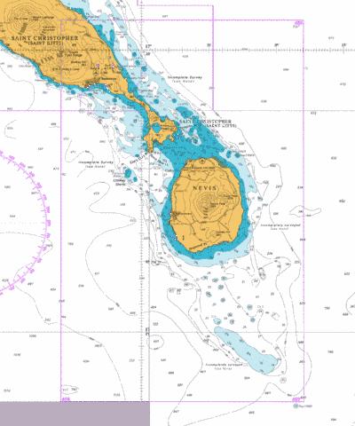 Approaches to Nevis Marine Chart - Nautical Charts App
