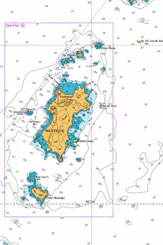 A  Mustique Marine Chart - Nautical Charts App