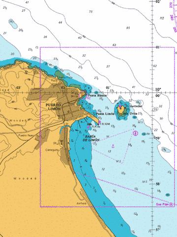A  Puerto Limon Marine Chart - Nautical Charts App