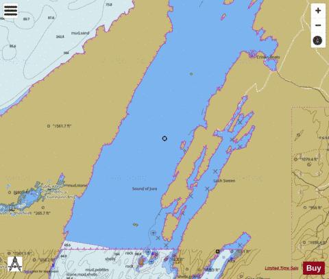 Scotland - West Coast - Sound of Jura - Northern Part. Marine Chart - Nautical Charts App