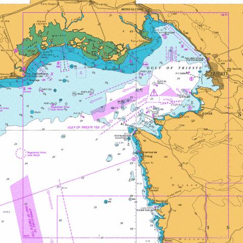 Gulf of Trieste and Approaches Marine Chart - Nautical Charts App