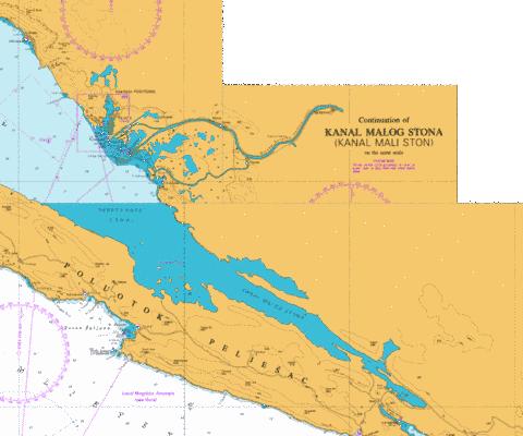 Continuation of Kanal Malog Stona (Kanal Mali Ston) Marine Chart - Nautical Charts App