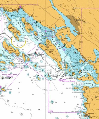 A  Sibenik and Approaches Marine Chart - Nautical Charts App