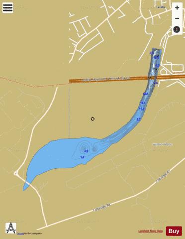 Leixlip Reservoir depth contour Map - i-Boating App
