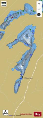 Kilglass Lough depth contour Map - i-Boating App