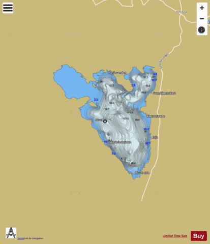 Skredvatn depth contour Map - i-Boating App