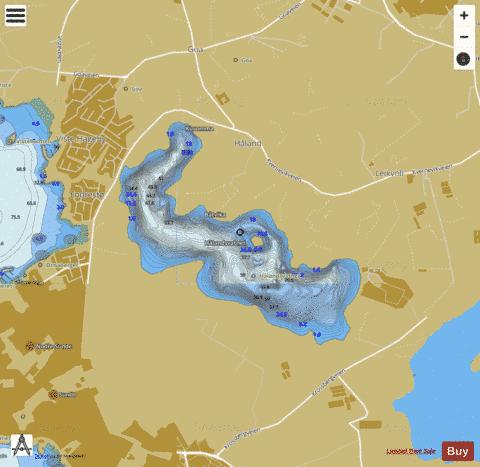 Hålandsvatnet depth contour Map - i-Boating App