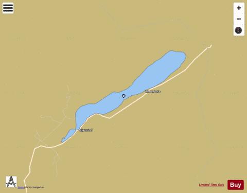 indre Vinjavatnet depth contour Map - i-Boating App